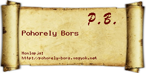 Pohorely Bors névjegykártya